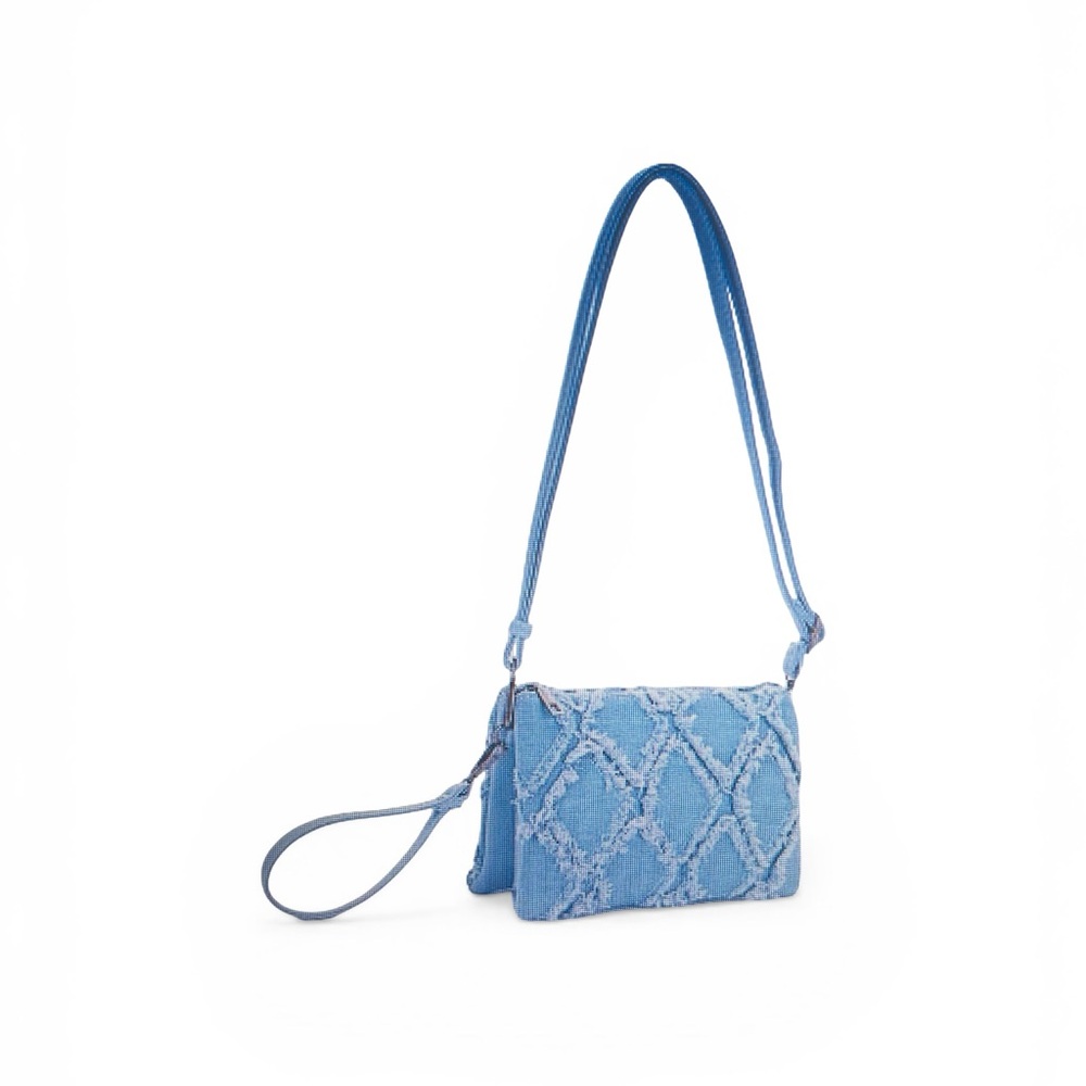 Blue Textured Women's Bag
